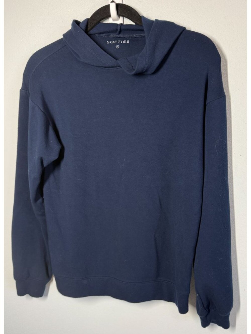 Softies Hoodie Womens XS Navy Blue Pullover Lounge Sweatshirt Cozy Casual Relax